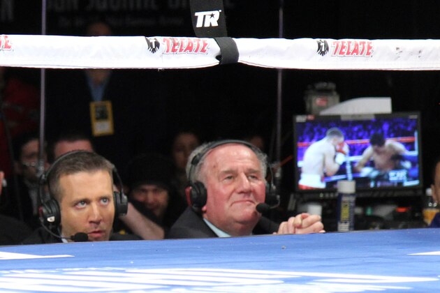 The HBO broadcast crew, from L-R, Bob Papa, Andre Ward, Max Kellerman, Harold Lederman, during a fight at the Theater at Madison Square Garden on Saturday, January 19, 2013 in New York City. (AP Photo/Gregory Payan) The HBO broadcast crew, from L-R, Bob Papa, Andre Ward, Max Kellerman, Harold Lederman, during a fight at the Theater at Madison Square Garden on Saturday, January 19, 2013 in New York City. (AP Photo/Gregory Payan)