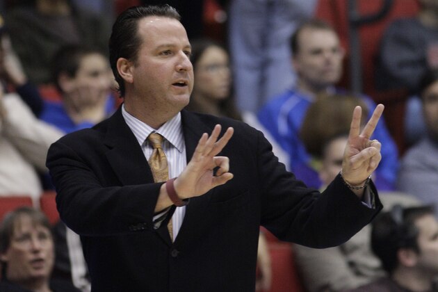 Texas-San Antonio head coach Brooks Thompson in action against Alabama State in a first-round NCAA college basketball tournament game, Wednesday, March 16, 2011, in Dayton, Ohio. (AP Photo)