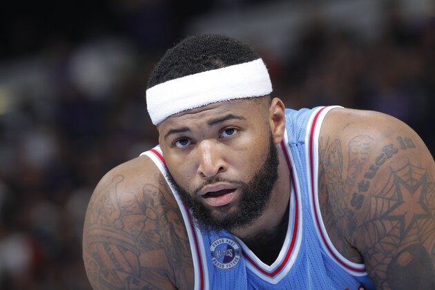 SACRAMENTO, CA - APRIL 9: DeMarcus Cousins #15 of the Sacramento Kings looks on during the game against the Oklahoma City Thunder on April 9, 2016 at Sleep Train Arena in Sacramento, California. NOTE TO USER: User expressly acknowledges and agrees that, by downloading and or using this photograph, User is consenting to the terms and conditions of the Getty Images Agreement. Mandatory Copyright Notice: Copyright 2016 NBAE (Photo by Rocky Widner/NBAE via Getty Images)