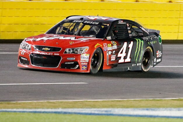 May 21, 2016; Concord, NC, USA; Sprint Cup Series driver Kurt Busch (41)  runs off of turn 4 during the Sprint All-Star Race at Charlotte Motor Speedway. Mandatory Credit: Jim Dedmon-USA TODAY Sports