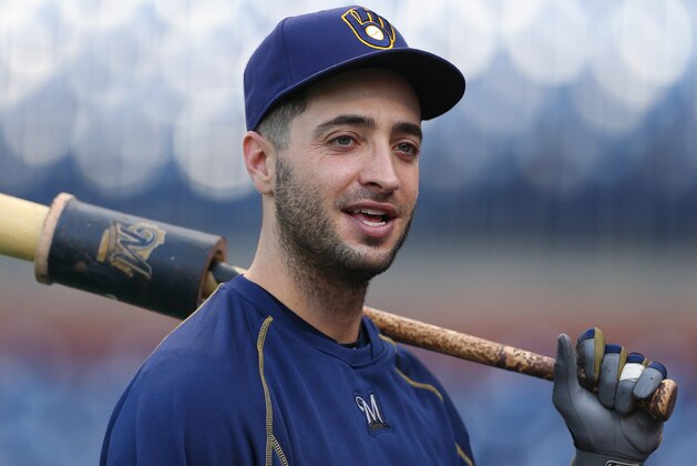 PHILADELPHIA, PA - JUNE 02: Ryan Braun #8 of the Milwaukee Brewers waits to take batting practice before a game against the Philadelphia Phillies at Citizens Bank Park on June 2, 2016 in Philadelphia, Pennsylvania. (Photo by Rich Schultz/Getty Images)
