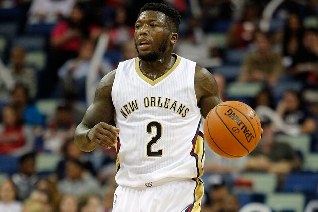 New Orleans Pelicans guard Nate Robinson (2) during the first half of an NBA preseason basketball game in New Orleans, Friday, October 23, 2015. (AP Photo/Tyler Kaufman)