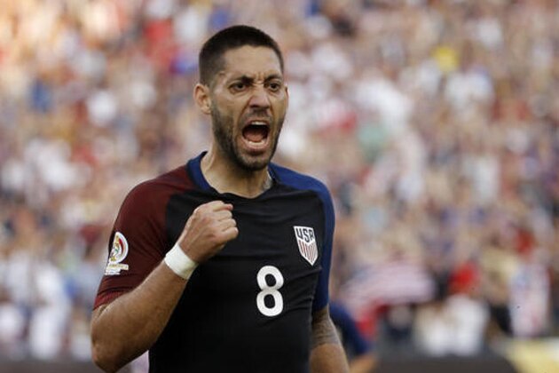 United States' Clint Dempsey reacts after scoring against Paraguay during the first half of a Copa America Group A soccer match Saturday, June 11, 2016, in Philadelphia. (AP Photo/Matt Rourke)