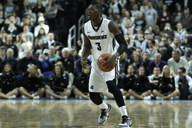 Providence guard Kris Dunn (3) during the first half of an NCAA college basketball game against Georgetown in Providence, R.I., Saturday, Feb. 13, 2016. (AP Photo/Stew Milne)