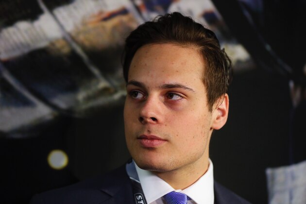 SAN JOSE, CA - JUNE 06:  Top Prospect Auston Matthews speaks during media availability for the 2016 NHL Draft Top Prospects prior to Game Four of the 2016 NHL Stanley Cup Final at SAP Center on June 6, 2016 in San Jose, California.  (Photo by Bruce Bennett/Getty Images)