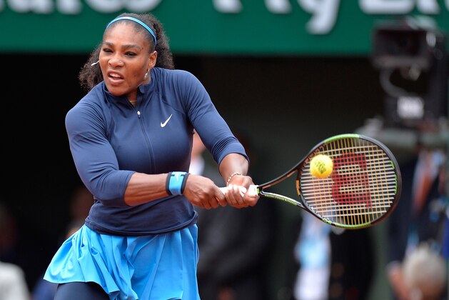 PARIS, FRANCE - JUNE 04:  Serena Williams of the United states of America plays a backhand during her women's singles final match against Garbin Muguruza of Spain on day fourteen of the 2016 French Open at Roland Garros on June 4, 2016 in Paris, France.  (Photo by Aurelien Meunier/Getty Images)
