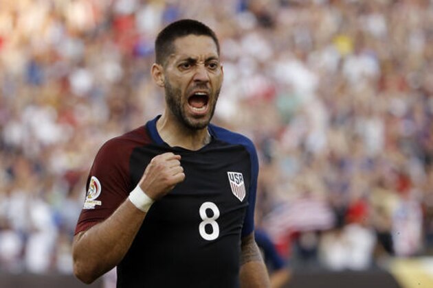 United States' Clint Dempsey reacts after scoring against Paraguay during the first half of a Copa America Group A soccer match Saturday, June 11, 2016, in Philadelphia. (AP Photo/Matt Rourke)