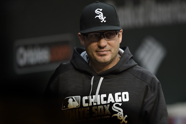 Chicago White Sox manager Robin Ventura looks from the dugout before playing the Baltimore Orioles in a baseball game, Saturday, April 30, 2016, in Baltimore. (AP Photo/Gail Burton)