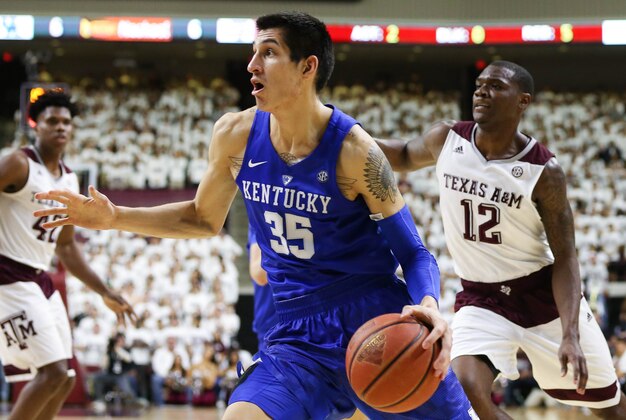 Feb 20, 2016; College Station, TX, USA; Kentucky Wildcats forward Derek Willis (35) in action during a game against the Texas A&M Aggies at Reed Arena. Mandatory Credit: Troy Taormina-USA TODAY Sports