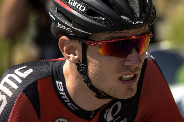 USA's Tejay Van Garderen rides behind the pack during the 161 km seventeenth stage of the 102nd edition of the Tour de France cycling race on July 22, 2015, between Digne-les-Bains and Pra Loup, southeastern France.  AFP PHOTO / LIONEL BONAVENTURE        (Photo credit should read LIONEL BONAVENTURE/AFP/Getty Images)