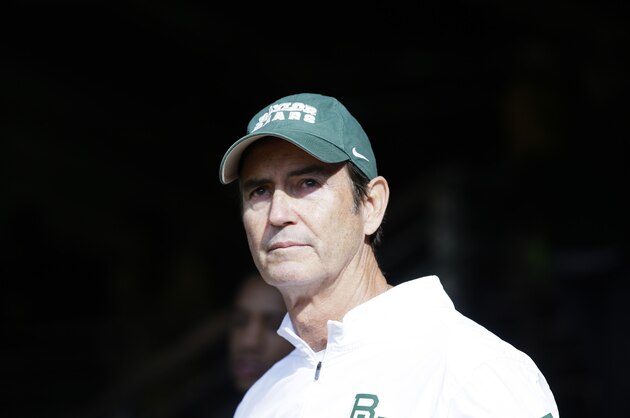Baylor head coach Art Briles stands in the tunnel before an NCAA college football game against Texas Saturday, Dec. 5, 2015, in Waco, Texas. (AP Photo/LM Otero)