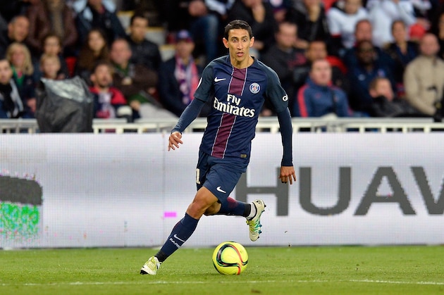 PARIS, FRANCE - MAY 14: Angel Di Maria of Paris Saint-Germain runs with the the ball during the Ligue 1 game between Paris Saint-Germain and FC Nantes at Parc des Princes on May 14, 2016 in Paris, France. (Photo by Aurelien Meunier/Getty Images)