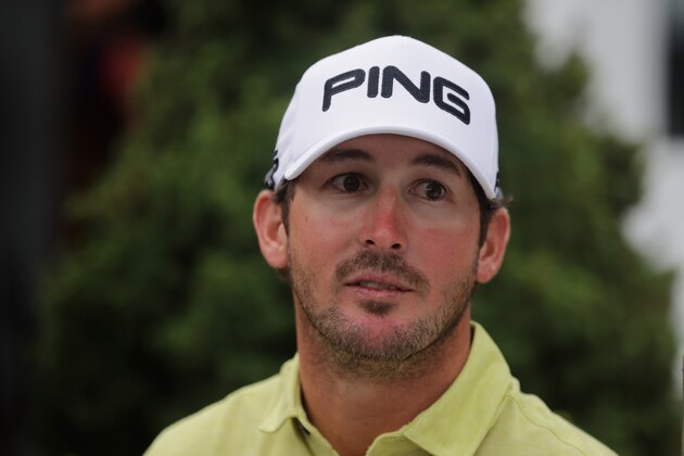 OAKMONT, PA - JUNE 16:  Andrew Landry of the United States sits near the clubhouse after play was suspended by dangerous weather during the first round of the U.S. Open at Oakmont Country Club on June 16, 2016 in Oakmont, Pennsylvania.  (Photo by Sam Greenwood/Getty Images)