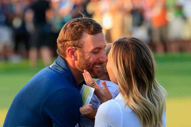 OAKMONT, PA - JUNE 19: Dustin Johnson of the United States celebrates with partner Paulina Gretzky and son Tatum after winning the U.S. Open at Oakmont Country Club on June 19, 2016 in Oakmont, Pennsylvania. (Photo by Rob Carr/Getty Images) OAKMONT, PA - JUNE 19: Dustin Johnson of the United States celebrates with partner Paulina Gretzky and son Tatum after winning the U.S. Open at Oakmont Country Club on June 19, 2016 in Oakmont, Pennsylvania. (Photo by Rob Carr/Getty Images)