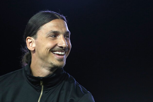 Swedish soccer star Zlatan Ibrahimovic smiles during a press conference in Paris, Tuesday, June 7, 2016.  (AP Photo/Thibault Camus)