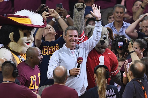 CLEVELAND, OH - JUNE 10:  Ohio State Buckeyes head football coach Urban Meyer attends Game 4 of the 2016 NBA Finals between the Cleveland Cavaliers and the Golden State Warriors at Quicken Loans Arena on June 10, 2016 in Cleveland, Ohio. NOTE TO USER: User expressly acknowledges and agrees that, by downloading and or using this photograph, User is consenting to the terms and conditions of the Getty Images License Agreement.  (Photo by Jason Miller/Getty Images)