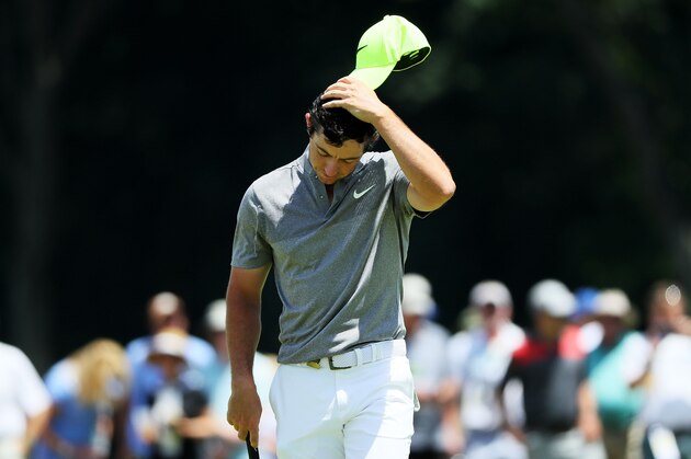 OAKMONT, PA - JUNE 18:  Rory McIlroy of Northern Ireland walks off the ninth green after finiishing the continuation of the second round of the U.S. Open at Oakmont Country Club on June 18, 2016 in Oakmont, Pennsylvania.  (Photo by Andrew Redington/Getty Images)