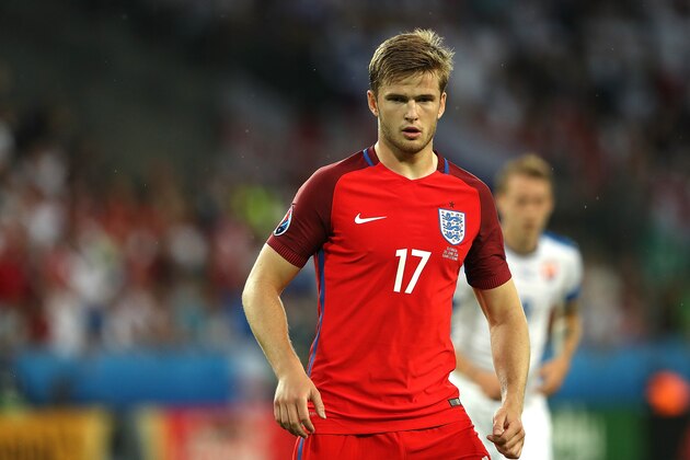 SAINT-ETIENNE, FRANCE - JUNE 20:  Eric Dier of England in action during the UEFA EURO 2016 Group B match between Slovakia and England at Stade Geoffroy-Guichard on June 20, 2016 in Saint-Etienne, France.  (Photo by Matthew Ashton - AMA/Getty Images)