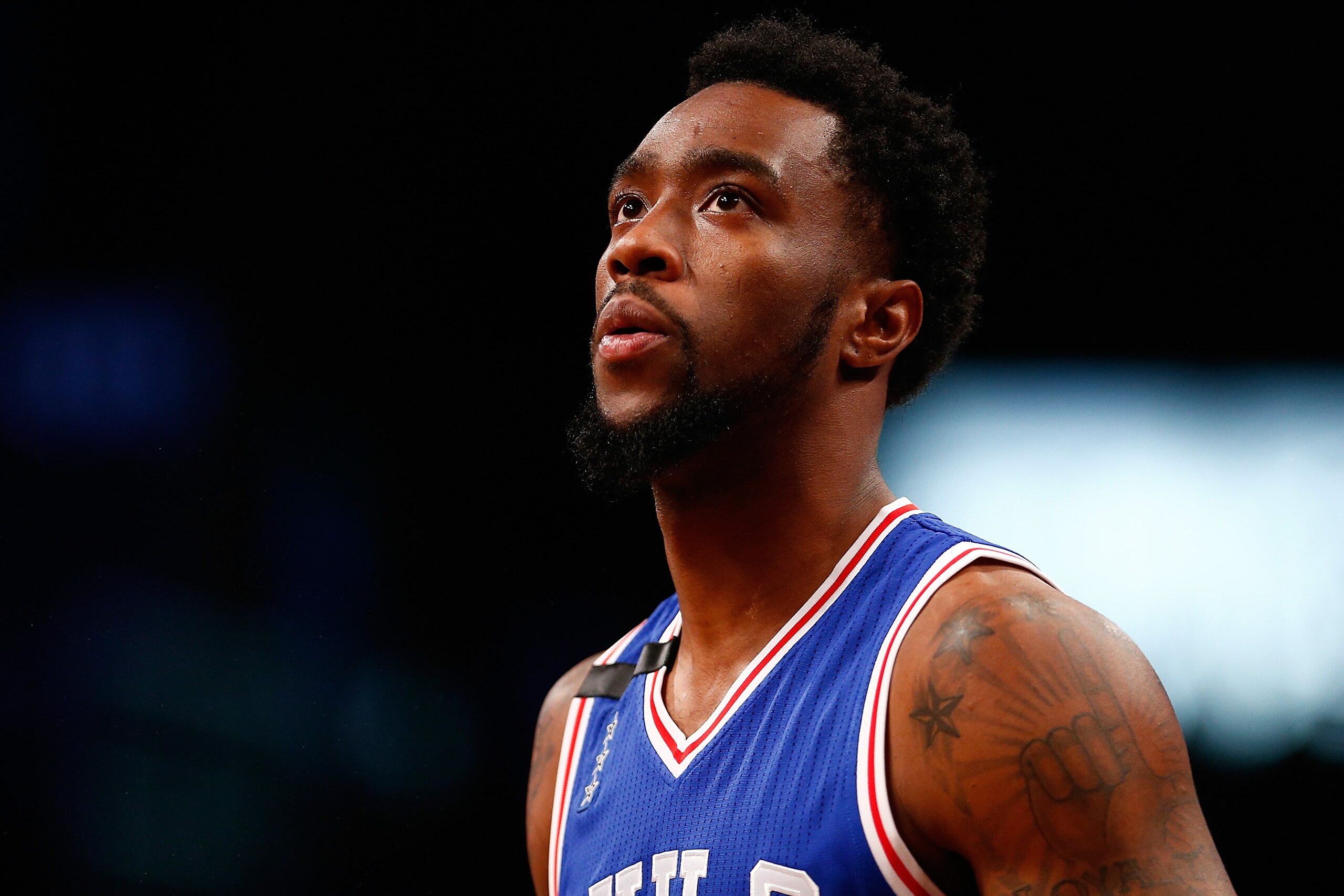 NEW YORK, NY - DECEMBER 10:  Tony Wroten #1 of the Philadelphia 76ers in action against the Brooklyn Nets at Barclays Center on December 10, 2015 in Brooklyn borough of New York City. Nets defeated the 76ers 100-91. NOTE TO USER: User expressly acknowledges and agrees that, by downloading and or using this photograph, User is consenting to the terms and conditions of the Getty Images License Agreement.  (Photo by Mike Stobe/Getty Images)