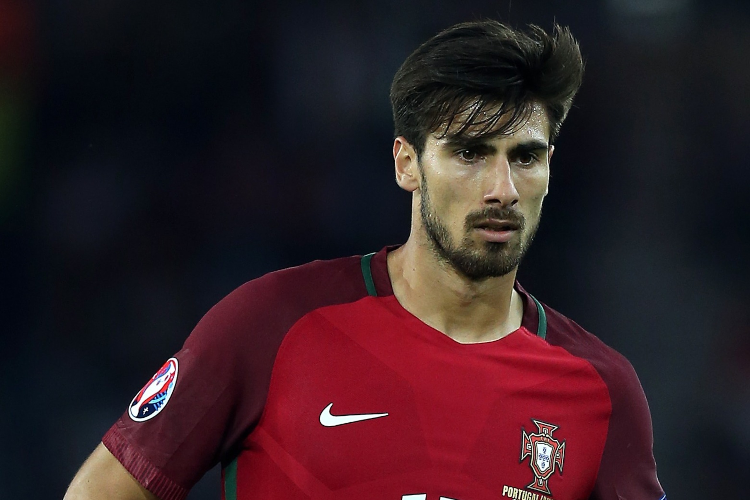 PARIS, FRANCE - JUNE 18: Andre Gomes of Portugal looks on during the UEFA Euro 2016 Group F match between the Portugal and Austria at Parc des Princes on June 18, 2016 in Paris, France. (Photo by Chris Brunskill Ltd/Getty Images)