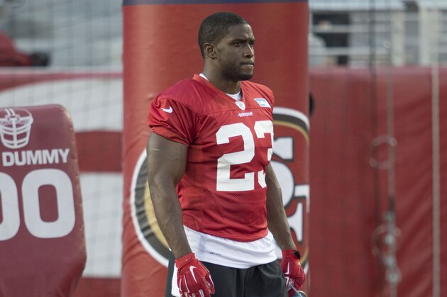 August 1, 2015; Santa Clara, CA, USA; San Francisco 49ers running back Reggie Bush (23) during training camp at Levi's Stadium. Mandatory Credit: Kyle Terada-USA TODAY Sports