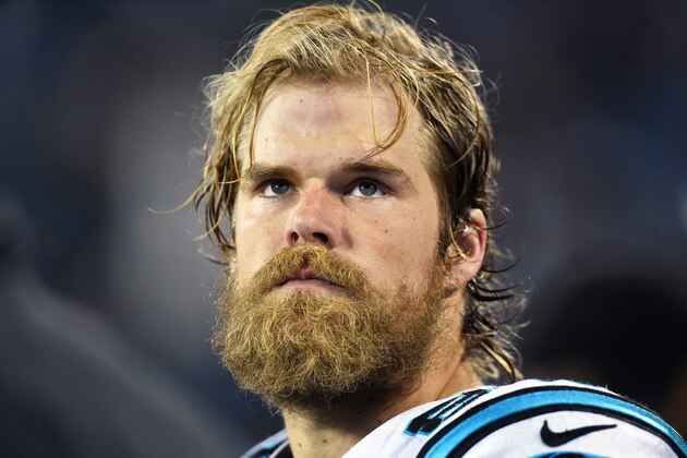 CHARLOTTE, NC - JANUARY 24:  Greg Olsen #88 of the Carolina Panthers looks on during the NFC Championship Game against the Arizona Cardinals at Bank of America Stadium on January 24, 2016 in Charlotte, North Carolina.  (Photo by Ronald C. Modra/Sports Imagery/Getty Images)
