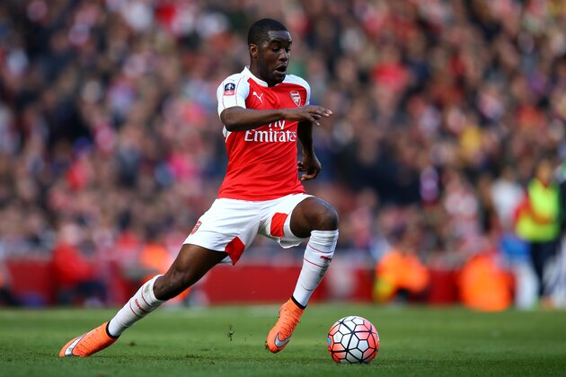 LONDON, ENGLAND - MARCH 13:  Joel Campbell of Arsenal in action during The Emirates FA Cup Sixth Round match between Arsenal and Watford at the Emirates Stadium on March 13, 2016 in London, England.  (Photo by Richard Heathcote/Getty Images)