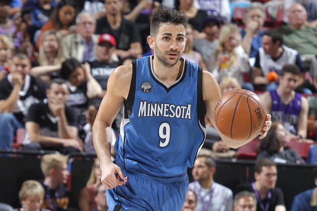 SACRAMENTO, CA - APRIL 7: Ricky Rubio #9 of the Minnesota Timberwolves brings the ball up the court against the Sacramento Kings on April 7, 2016 at Sleep Train Arena in Sacramento, California. NOTE TO USER: User expressly acknowledges and agrees that, by downloading and or using this photograph, User is consenting to the terms and conditions of the Getty Images Agreement. Mandatory Copyright Notice: Copyright 2016 NBAE (Photo by Rocky Widner/NBAE via Getty Images)