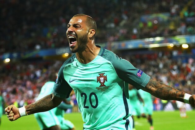 LENS, FRANCE - JUNE 25:  Ricardo Quaresma of Portugal celebrates scoring the opening goal during the UEFA EURO 2016 round of 16 match between Croatia and Portugal at Stade Bollaert-Delelis on June 25, 2016 in Lens, France.  (Photo by Clive Mason/Getty Images)