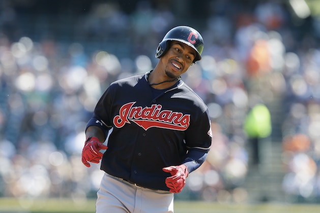 Cleveland Indians' Francisco Lindor rounds the bases after a solo home run during the first inning of a baseball game against the Detroit Tigers, Saturday, June 25, 2016, in Detroit. (AP Photo/Carlos Osorio)