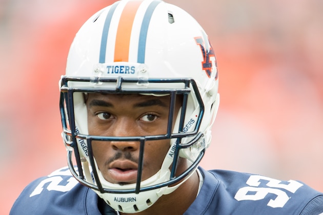 AUBURN, AL - SEPTEMBER 12: Defensive lineman Justin Thornton #92 of the Auburn Tigers prior to their game against the Jacksonville State Gamecocks on September 12, 2015 at Jordan-Hare Stadium in Auburn, Alabama. The Auburn Tigers defeated the Jacksonville State Gamecocks 27-20. (Photo by Michael Chang/Getty Images) AUBURN, AL - SEPTEMBER 12: Defensive lineman Justin Thornton #92 of the Auburn Tigers prior to their game against the Jacksonville State Gamecocks on September 12, 2015 at Jordan-Hare Stadium in Auburn, Alabama. The Auburn Tigers defeated the Jacksonville State Gamecocks 27-20. (Photo by Michael Chang/Getty Images)