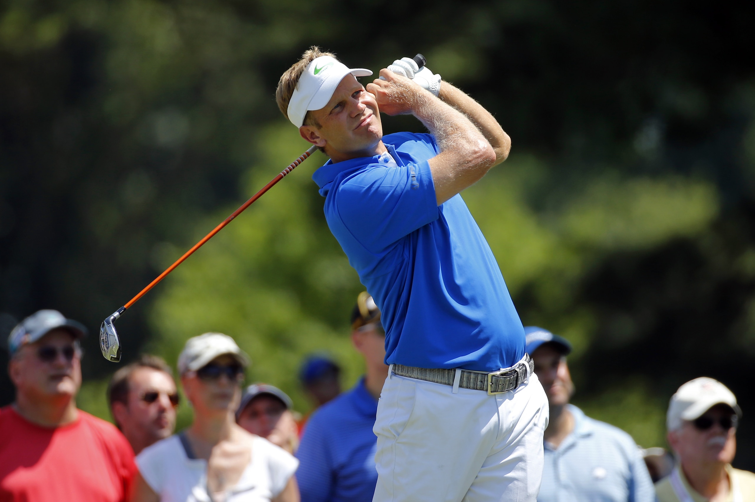 Billy Hurley III watches his shot from the second tee during the final round of the Quicken Loans National PGA golf tournament, Sunday, June 26, 2016, in Bethesda, Md. (AP Photo/Patrick Semansky) Billy Hurley III watches his shot from the second tee during the final round of the Quicken Loans National PGA golf tournament, Sunday, June 26, 2016, in Bethesda, Md. (AP Photo/Patrick Semansky)