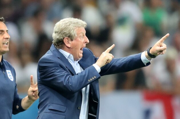 England coach Roy Hodgson gives indications during the Euro 2016 round of 16 soccer match between England and Iceland, at the Allianz Riviera stadium in Nice, France, Monday, June 27, 2016. (AP Photo/Thanassis Stavrakis)