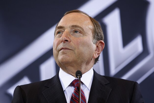 NHL Commissioner Gary Bettman speaks during a news conference Wednesday, June 22, 2016, in Las Vegas. Bettman announced an expansion franchise to Las Vegas after the league's board of governors met in Las Vegas. (AP Photo/John Locher)