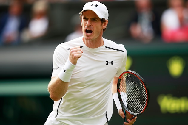 LONDON, ENGLAND - JUNE 30:  Andy Murray of Great Britain celebrates during the Men's Singles second round match against Yen-Hsun Lu of Taipei on day four of the Wimbledon Lawn Tennis Championships at the All England Lawn Tennis and Croquet Club on June 30, 2016 in London, England.  (Photo by Adam Pretty/Getty Images)