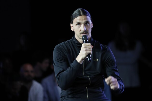 Former Paris Saint-Germain (PSG) forward Zlatan Ibrahimovic talks during a press conference for the presentation of his sportswear brand A-Z, on June 7, 2016 in Paris.  / AFP / FRANCOIS GUILLOT        (Photo credit should read FRANCOIS GUILLOT/AFP/Getty Images)