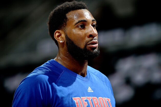 AUBURN HILLS, MI - APRIL 24:  Andre Drummond #0 of the Detroit Pistons warms up for Game Four of the Eastern Conference Quarterfinals against the Cleveland Cavaliers during the 2016 NBA Playoffs on  April 24, 2016 at The Palace of Auburn Hills in Auburn Hills, Michigan. NOTE TO USER: User expressly acknowledges and agrees that, by downloading and/or using this photograph, User is consenting to the terms and conditions of the Getty Images License Agreement. Mandatory Copyright Notice: Copyright 2016 NBAE (Photo by Nathaniel S. Butler/NBAE via Getty Images)