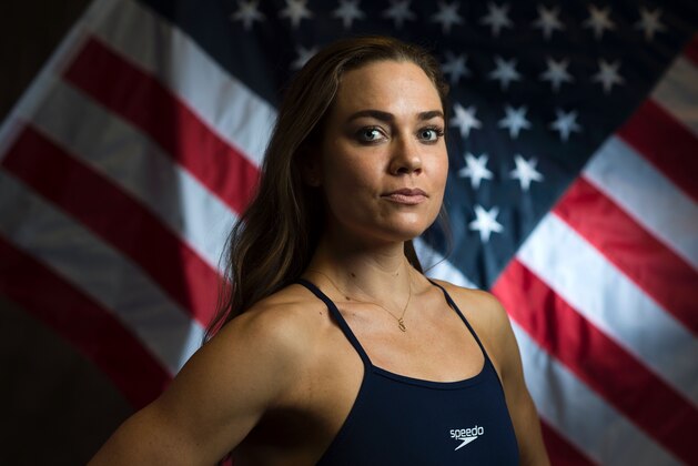 Swimmer Natalie Coughlin poses for a portrait at the 2016 Team USA Media Summit, March 7, 2016 in Beverly Hills, California. 
The 2016 Summer Olympics will be held in Rio de Janeiro, Brazil August 5-21. / AFP / VALERIE MACON / RESTRICTED TO EDITORIAL USE        (Photo credit should read VALERIE MACON/AFP/Getty Images)