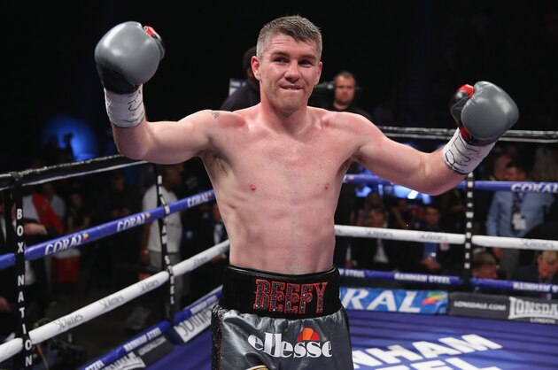 LIVERPOOL, ENGLAND - JUNE 04:  Liam Smith celebrates after victory over Predrag Radosevic in the WBO World Super-Welterweight Championship fight between Liam Smith and Predrag Radosevic at Echo Arena on June 4, 2016 in Liverpool, England.  (Photo by Alex Livesey/Getty Images)