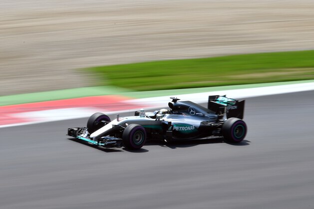Mercedes driver Lewis Hamilton of Britain steers his car during the third training session prior to the Formula One Grand Prix, at the Red Bull Ring in in Spielberg, Austria, on Saturday, July 2, 2016. (AP Photo/Kerstin Joensson)