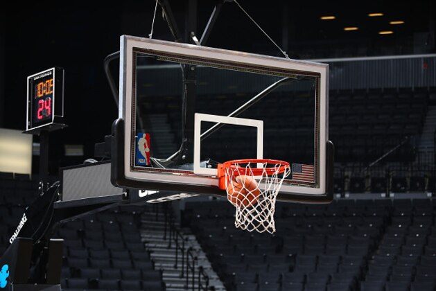 BROOKLYN, NY - NOVEMBER 17: A generic view of the basket backboard prior to the game between the Miami Heat and the Brooklyn Nets on November 17, 2014 at Barclays Center in Brooklyn, NY. NOTE TO USER: User expressly acknowledges and agrees that, by downloading and or using this photograph, User is consenting to the terms and conditions of the Getty Images License Agreement. Mandatory Copyright Notice: Copyright 2014 NBAE (Photo by Nathaniel S. Butler/NBAE via Getty Images)