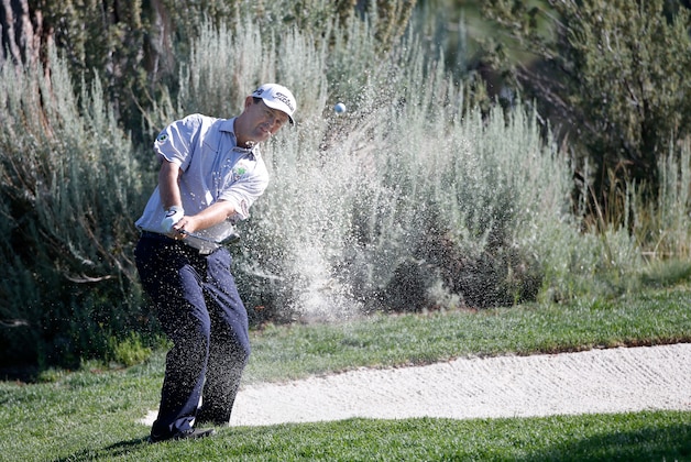 RENO, NV - JULY 01:  Greg Chalmers of Australia plays his shot out of the bunker on the seventh hole during the second round of the Barracuda Championship at the Montreux Golf and Country Club on July 1, 2016 in Reno, Nevada.  (Photo by Todd Warshaw/Getty Images)