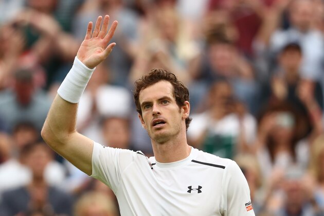 LONDON, ENGLAND - JULY 02:  Andy Murray of Great Britain celebrates victory during the Men's Singles third round match against John Millman of Australia on day six of the Wimbledon Lawn Tennis Championships at the All England Lawn Tennis and Croquet Club on July 2, 2016 in London, England.  (Photo by Julian Finney/Getty Images)