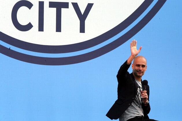 MANCHESTER, ENGLAND - JULY 03:  Manchester City's new Manager Pep Guardiola is unveiled during a media day at the Etihad campus on July 3, 2016 in Manchester, England.  (Photo by Nigel Roddis/Getty Images)