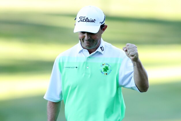 RENO, NV - JULY 03:  Greg Chalmers of Australia celebrates after putting in to win on the 18th green during the final round of the Barracuda Championship at the Montreux Golf and Country Club on July 3, 2016 in Reno, Nevada.  (Photo by Marianna Massey/Getty Images)