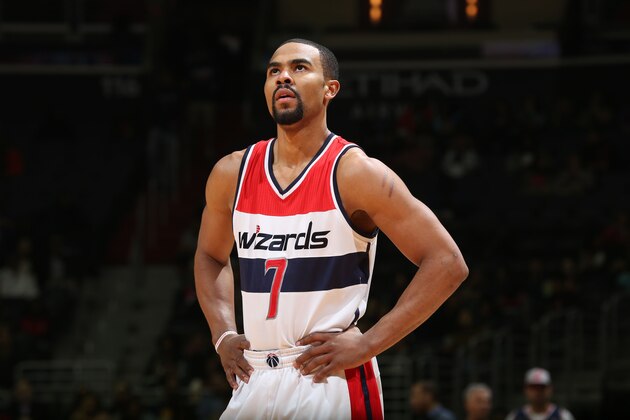 WASHINGTON, DC  - APRIL 13: Ramon Sessions #7 of the Washington Wizards during the game against the Atlanta Hawks  on April 13, 2016 at Verizon Center in Washington, District of Columbia. NOTE TO USER: User expressly acknowledges and agrees that, by downloading and or using this Photograph, user is consenting to the terms and conditions of the Getty Images License Agreement. Mandatory Copyright Notice: Copyright 2016 NBAE (Photo by Ned Dishman/NBAE via Getty Images)