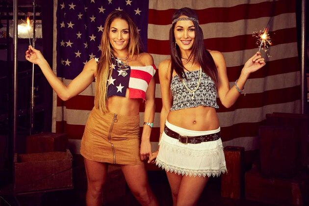 The Bella Twins showing their patriotism.