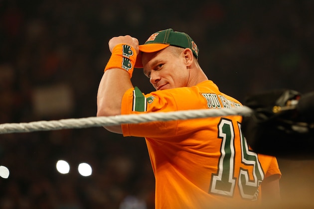 NEW YORK, NY - AUGUST 23:  John Cena enters the ring at the WWE SummerSlam 2015 at Barclays Center of Brooklyn on August 23, 2015 in New York City.  (Photo by JP Yim/Getty Images)
