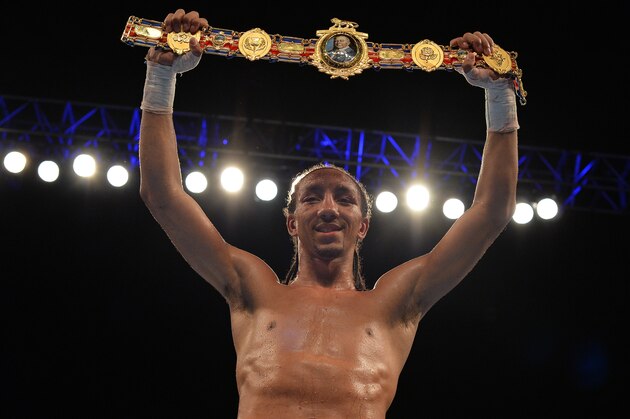 GLASGOW, SCOTLAND - MAY 28: Tyrone Nurse celebrates after beating Willie Limond during the British Super Lightweight Championship fight ahead of the WBA world super-lightweight title fight between Ricky Burns and Michele Di Rocco at The SSE Hydro on May 28, 2016 in Glasgow, Scotland. (Photo by Mark Runnacles/Getty Images)