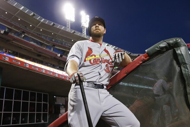 St. Louis Cardinals' Brandon Moss prepares to bat during the seventh inning of a baseball game against the Cincinnati Reds, Wednesday, June 8, 2016, in Cincinnati. (AP Photo/John Minchillo) St. Louis Cardinals' Brandon Moss prepares to bat during the seventh inning of a baseball game against the Cincinnati Reds, Wednesday, June 8, 2016, in Cincinnati. (AP Photo/John Minchillo)